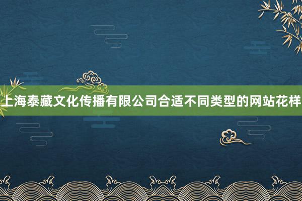 上海泰藏文化传播有限公司合适不同类型的网站花样